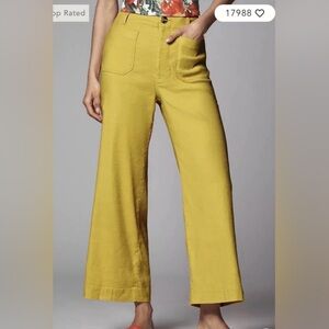 Anthropologie Maeve The Colette Cropped Wide-Leg Pants: Linen Edition